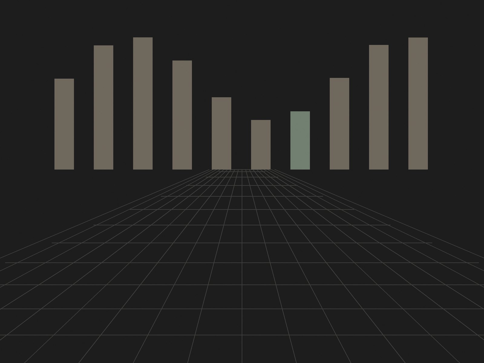 Abstract graphic of server racks in perspective