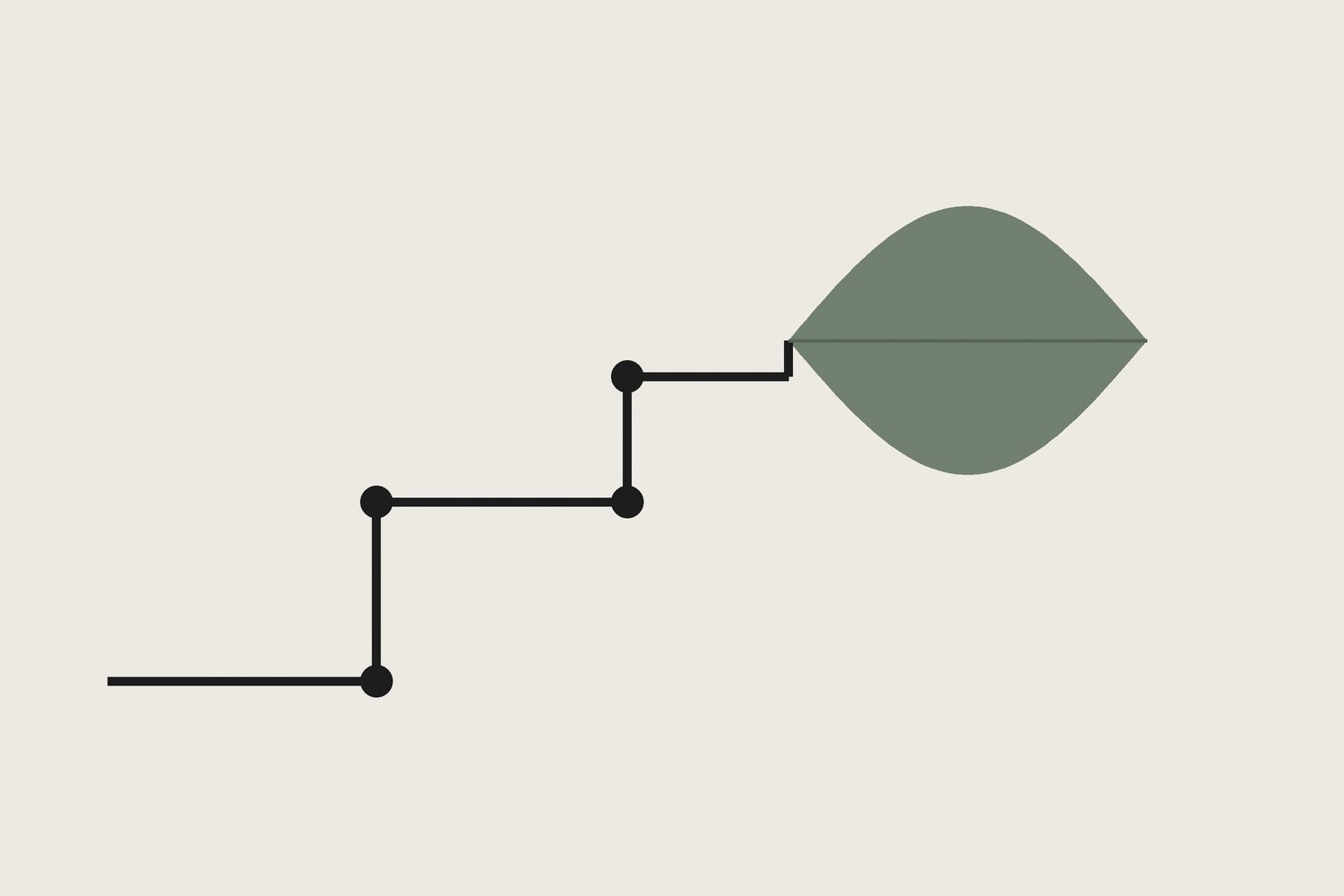 Abstract graphic of a circuit trace turning into a leaf